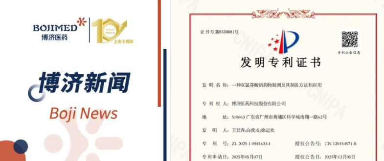 Good news! The drug formulation technology independently developed by BOCHEM has been granted an invention patent.