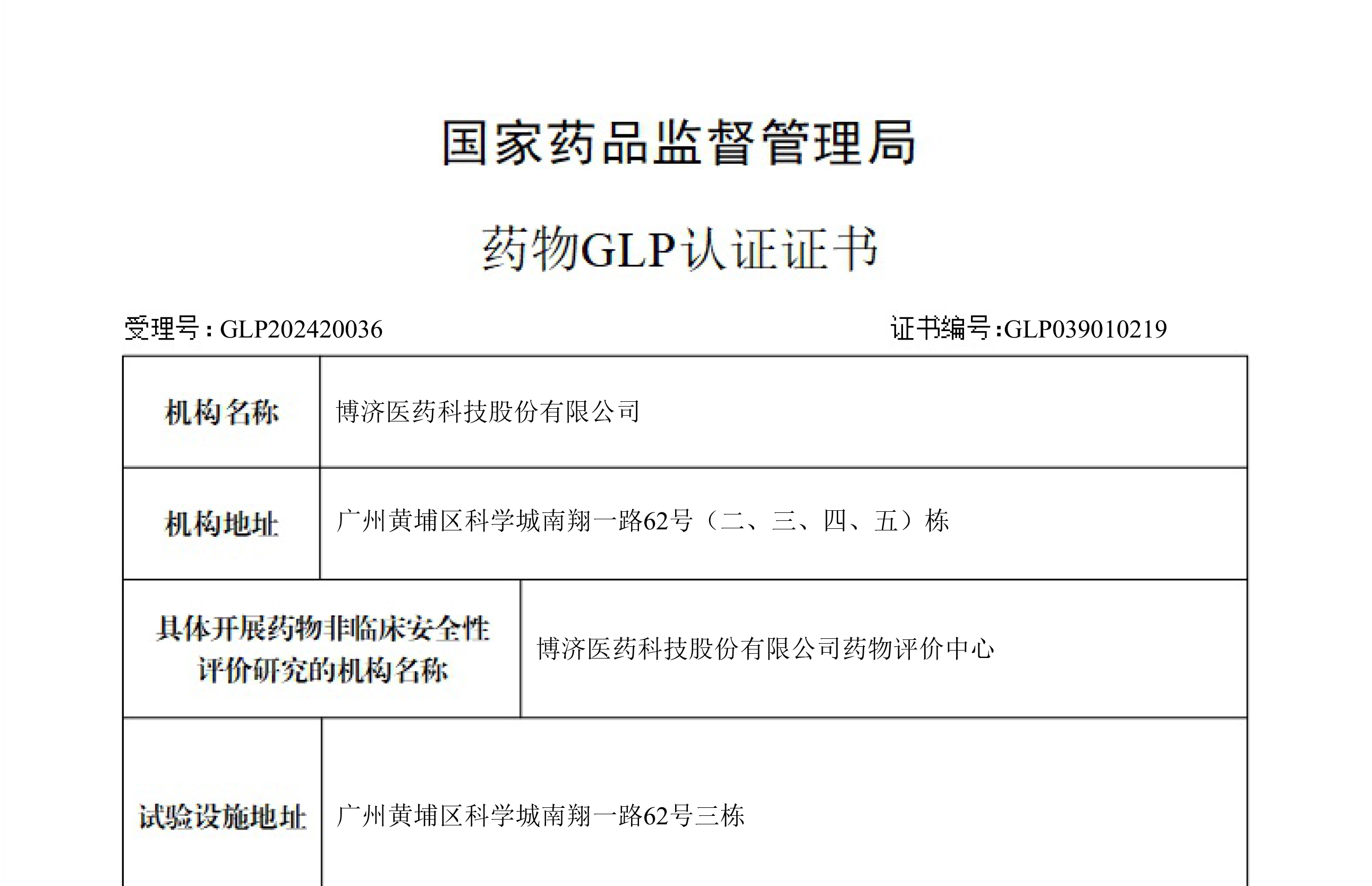 Obtain GLP certification