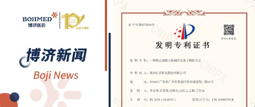 喜讯!博济医药自主研发药物成分检测技术获发明专利!
